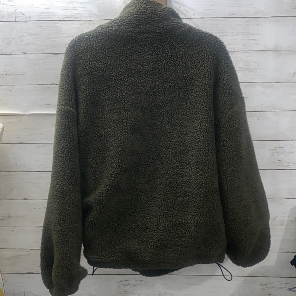 Olive Green Sherpa‎ Jacket - Picture 7 of 7